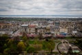 View of Princes Street from the inside of the Edinburgh Castle, in Scotland, UK Royalty Free Stock Photo