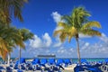 View from Princess Cays beach on Crown Princess ship anchored at sea