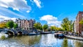 Tthe Prinsengracht canal in Amsterdam in the Netherlands Royalty Free Stock Photo