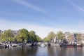 View on prinsengracht from river amstel in amsterdam