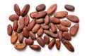 A view of pristine cocoa fruits and moistened parched cocoa beans