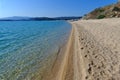 View of the pristine Trani Ammouda beach in the Cassandra peninsula Royalty Free Stock Photo