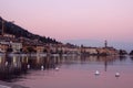 View of the promenade of Lake Garda in the evening. Royalty Free Stock Photo