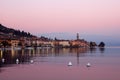 View of the promenade of Lake Garda in the evening. Royalty Free Stock Photo