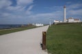 View of the promenade of Leca da Palmeira, Direction indicator Camino de Santiago.