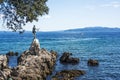 View from the Promenade of Opatija in Istria at sunny summer day. Royalty Free Stock Photo