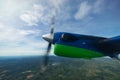 View of propeller turbo prop aircraft