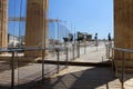 View of Propylaea, the monumental entrance to the Acropolis of Athens Royalty Free Stock Photo