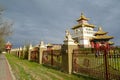 View of a protection of the Buddhist temple complex `Gold Monastery of Buddha Shakyamuni`. Elista, Kalmykia