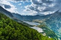 View on Przedni Staw and Wielki Staw in Tatra Mountains