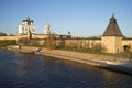 View of the Pskov Kremlin october evening Royalty Free Stock Photo