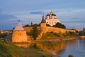 View of the Pskov Kremlin, July evening Royalty Free Stock Photo