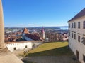 View from the Ptuj castle on the city of Ptuj Royalty Free Stock Photo