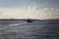 View of public ferry boat, Bosphorus strait Royalty Free Stock Photo