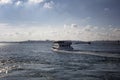 View of public ferry boat, Bosphorus strait Royalty Free Stock Photo