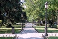 View of public park in Madrid, Spain