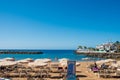 View of Puerto de Mogan beach during a sunny summer day, the city is one of the most famous Gran Canaria touristic destinations