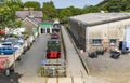 View of Puffing Billy, Torrington Station, Tarka Railway with Engine and Tarka Trail at Great Torrington - Looking Towards Bidefor Royalty Free Stock Photo