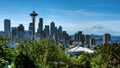 View of Puget Sound with Blue Skies and Downtown Seattle, Washington, USA Royalty Free Stock Photo