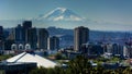 View of Puget Sound with Blue Skies and Downtown Seattle, Washington, USA Royalty Free Stock Photo