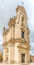 View at the Purgatory church in the streets of Matera in Italy