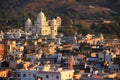 View of Pushkar with Gurudwara temple in the evening, India Royalty Free Stock Photo
