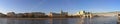 View of the Pushkinsky Andreevsky Bridge and the Moskva River panorama. Moscow, Russia