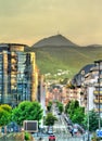 View of Puy de Dome volcano from Clermont-Ferrand, France Royalty Free Stock Photo