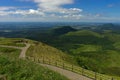 View of the Puys chain in Auvergne, panoramic of the Domes. Royalty Free Stock Photo
