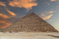 View with the Pyramid of Cheops. Al Haram, Giza Governorate, Egypt, Africa Royalty Free Stock Photo