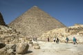 A view of the Pyramid of Khufu at Giza in Cairo in Egypt.