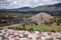 View of the Pyramid of the Moon at Teotihuacan near Mexico City Royalty Free Stock Photo