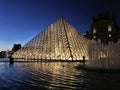 A view of the Pyramid outside the Louvre Museum