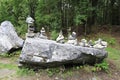 View of pyramid of stones in marble canyon Royalty Free Stock Photo