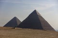 View of the Pyramids of Chephren and Cheops in Giza, Egypt Royalty Free Stock Photo