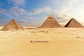 View of the Pyramids in Giza desert, Cairo, Egypt