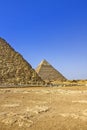 View of the pyramids in Giza, Kairo, Egypt Royalty Free Stock Photo