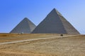 View of the pyramids in Giza, Kairo, Egypt Royalty Free Stock Photo