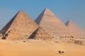 View of the Pyramids near Cairo city in Egypt