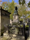Honore de Balzac`s grave, Pere-Lachaise cemetery, Paris, France