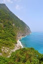 View of Qingshui Cliff, parts of Taroko National Park, located at Hualien, Royalty Free Stock Photo