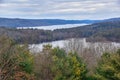 view of the quabbin reservior on a cloudy winters day Royalty Free Stock Photo