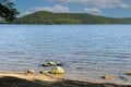 a view of the quabbin reservoir on a summers day Royalty Free Stock Photo