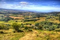 View from Quantock Hills Somerset in colourful HDR towards Bristol Channel Royalty Free Stock Photo
