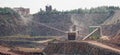 View into a quarry mine of porphyry rock Royalty Free Stock Photo