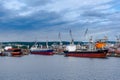 View of the quay port and shipyard Royalty Free Stock Photo