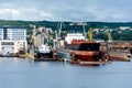 View of the quay port and shipyard Royalty Free Stock Photo