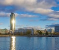 View of quay wharf embankment Yekaterinburg City Royalty Free Stock Photo