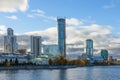 View of quay wharf embankment Yekaterinburg City Royalty Free Stock Photo