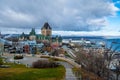 View of Quebec City skyline with Chateau Frontenac - Quebec City, Canada Royalty Free Stock Photo